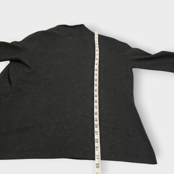 Elie Tahari Womens Draped Front Cashmere Cardigan Dark Grey Sz Small Minimalist - Picture 12 of 12